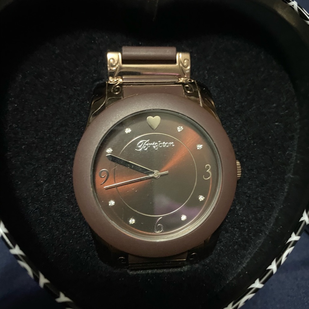 Womens Brighton Brooklyn watch in brown with removable links